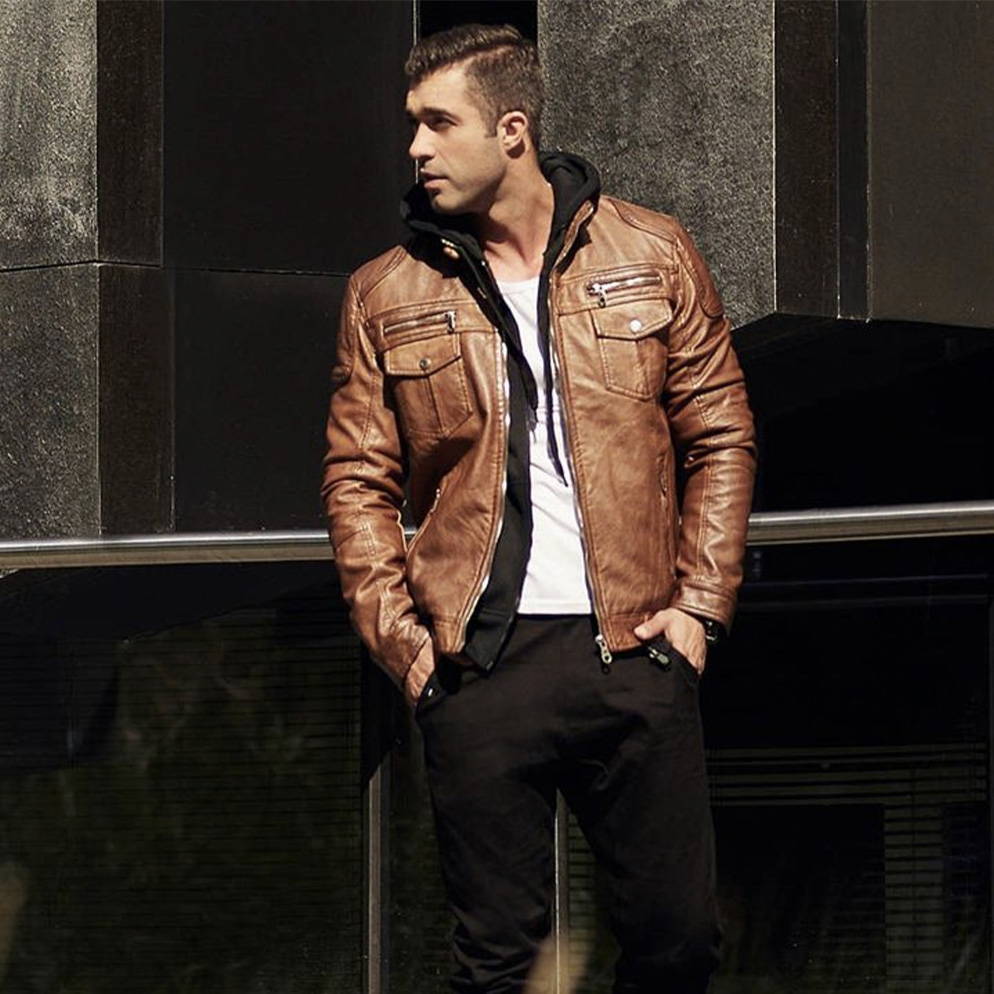 Herren Lederjacke Outfit casual