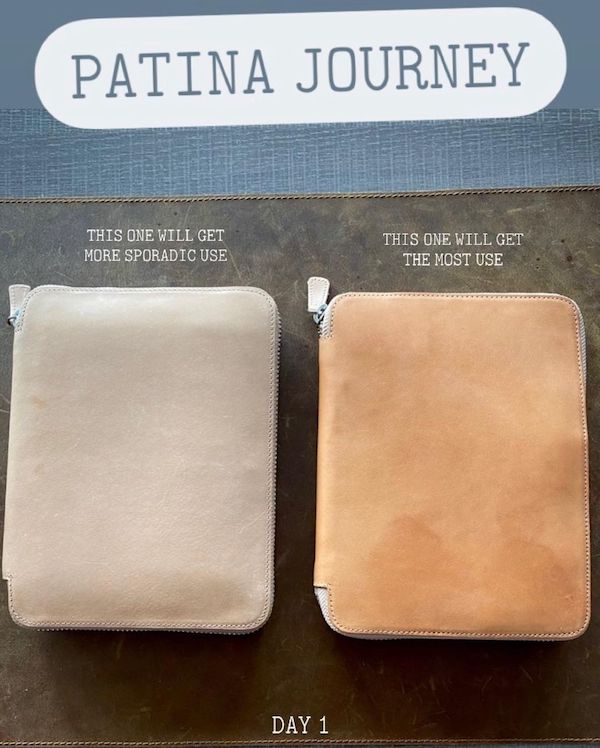 Patina auf Leder Qualitätszeichen